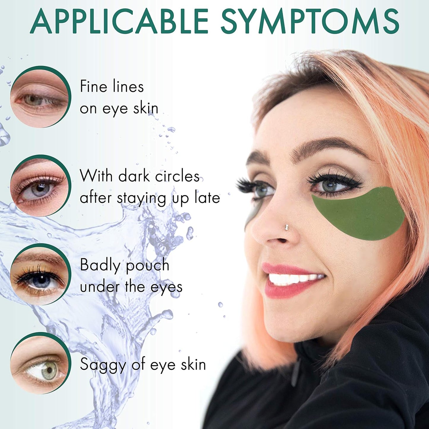 Korean Under Eye Patches Aloe Vera Mask Anti-Aging Hyaluronic Acid Collagen Neck Forehead Laugh Line Pad Reducing Dark Circles Treatment (120pcs, aloe eye patches)