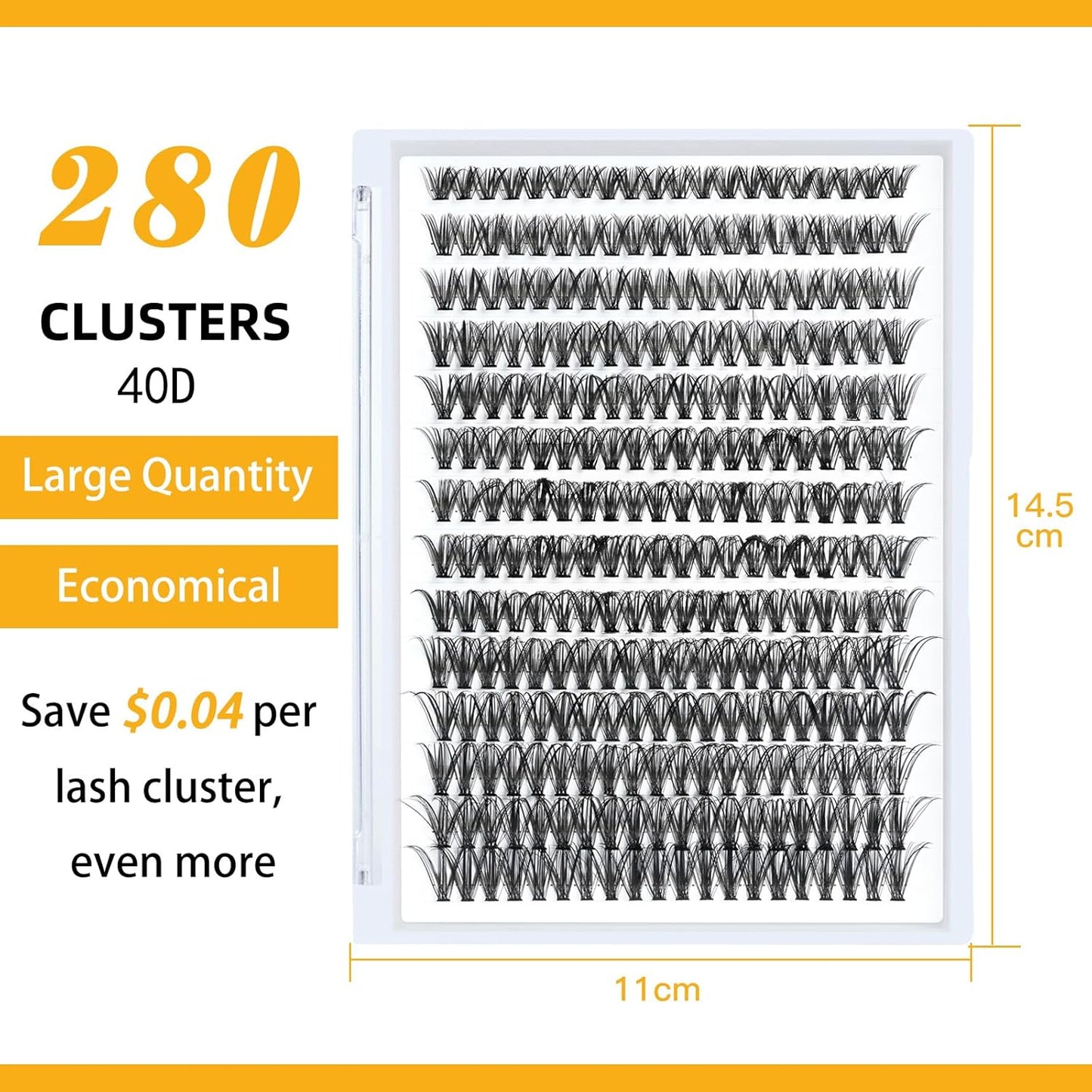 B&Qaugen Individual Lashes 280 Clusters False Eyelash Extensions at Home (40D-D,12MM)