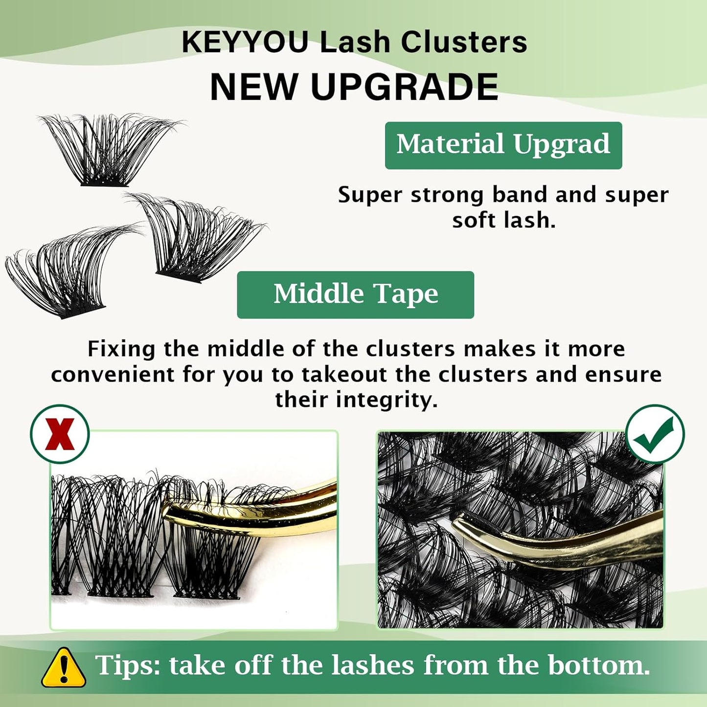 Lash Clusters 96pcs Individual Lashes Y24 D Curl 8-18MIX Eyelash Clusters KEYYOU Volume Wispy Lash Extension Soft&Comfortable Easy DIY at Home(Y24,D-8-18MIX)