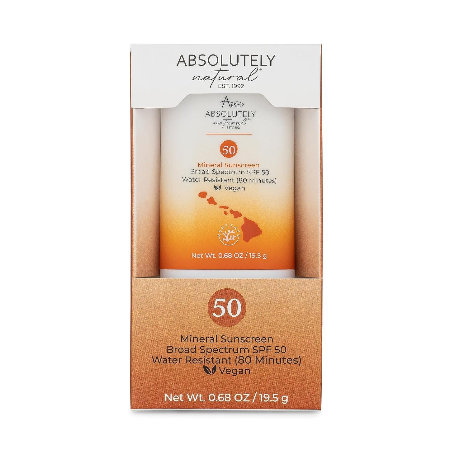 SPF 50 Mineral Sunscreen Stick with Rose Hips Oil, Cruelty Free and Reef Safe, Vegan Blend for Face and Body, Made in USA