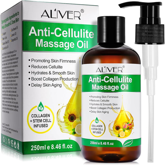 Body Oil Naturals Anti Cellulite Massage Oil, for Skin Tightening, Massage Oil for Massage Therapy Assists with Firming, Moisturizes Skin -8.46 fl.oz
