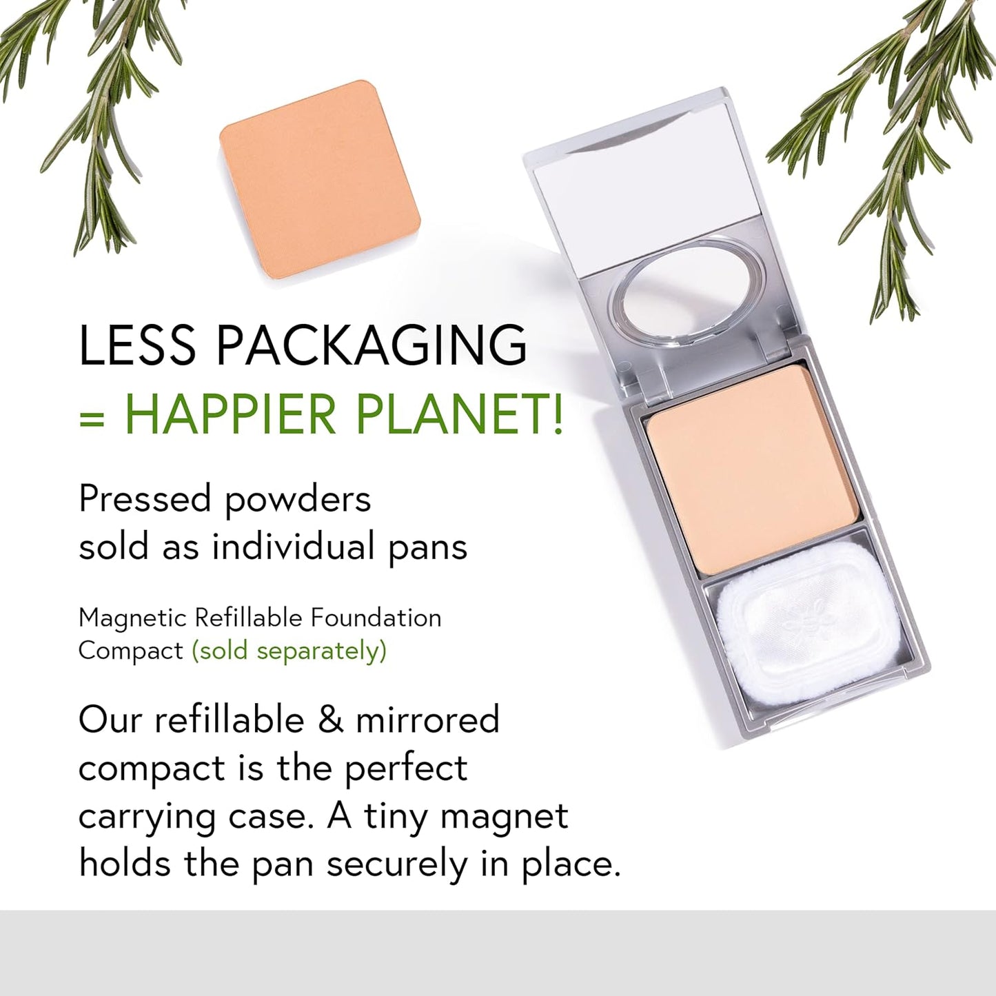 Honeybee Gardens Pressed Mineral Powder Foundation Refill, Sultana, Deep Mocha Shade, Adjustable Coverage, Natural Finish, With Botanical Extracts And Vitamin E, 7.5g