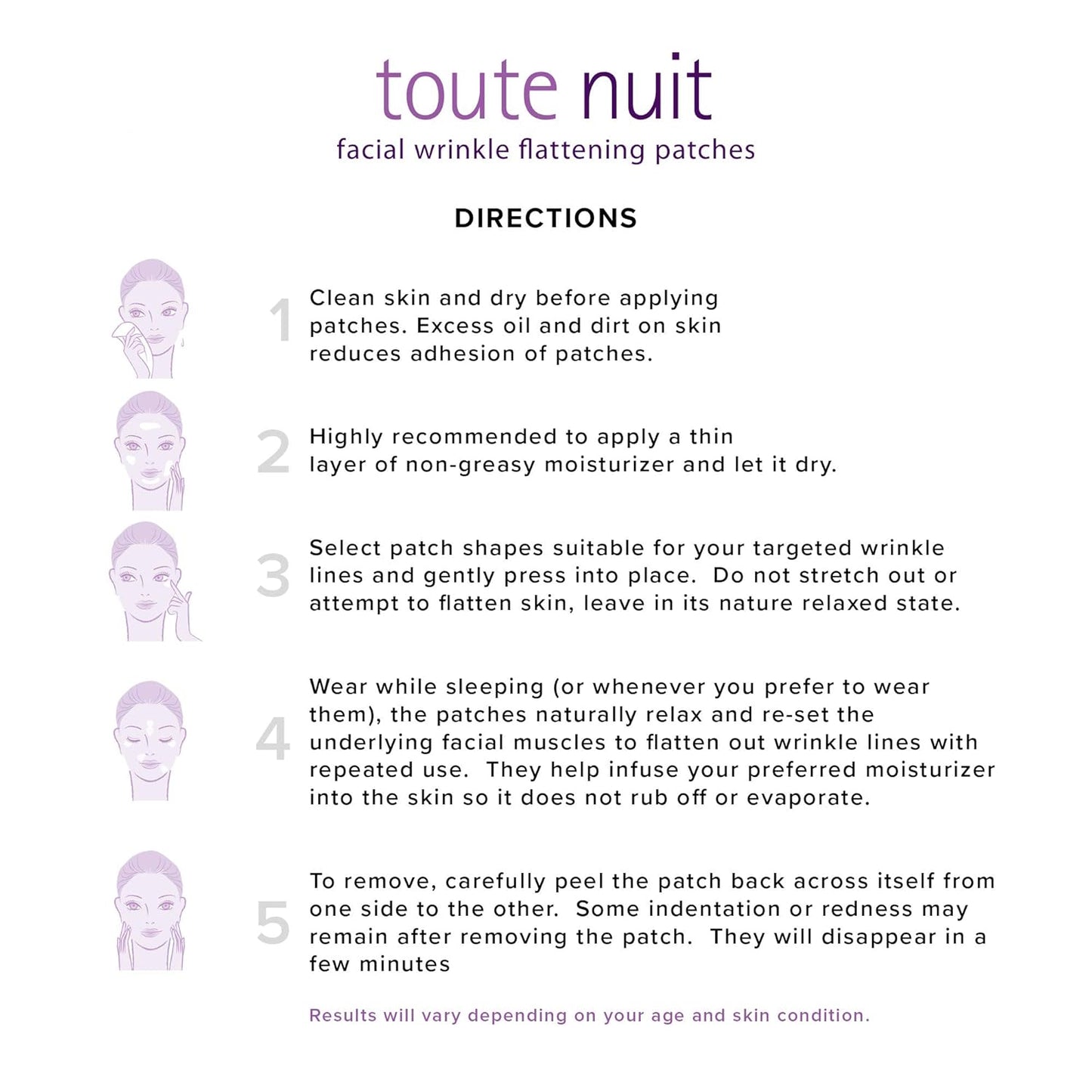 Toute Nuit Wrinkle Patches – Triangle – Face Tape for Forehead, Eyes & Lips – Hypoallergenic Anti Wrinkle Patches – 45 Count, Made in USA