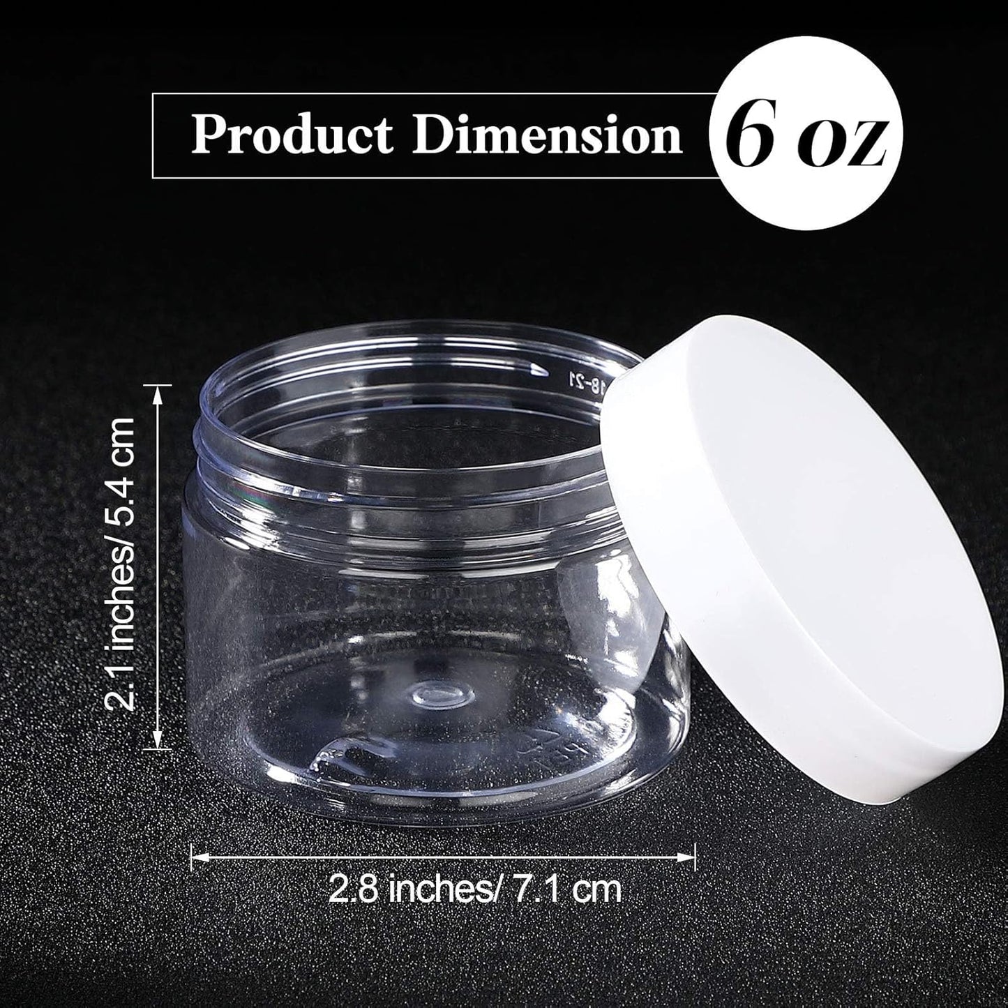 Patelai 4 Pieces Round Wide-mouth Leak Proof Plastic Container Jars with Lids for Travel Storage Makeup Beauty Products Face Creams Oils Salves Ointments DIY Making(6 Ounce,White)