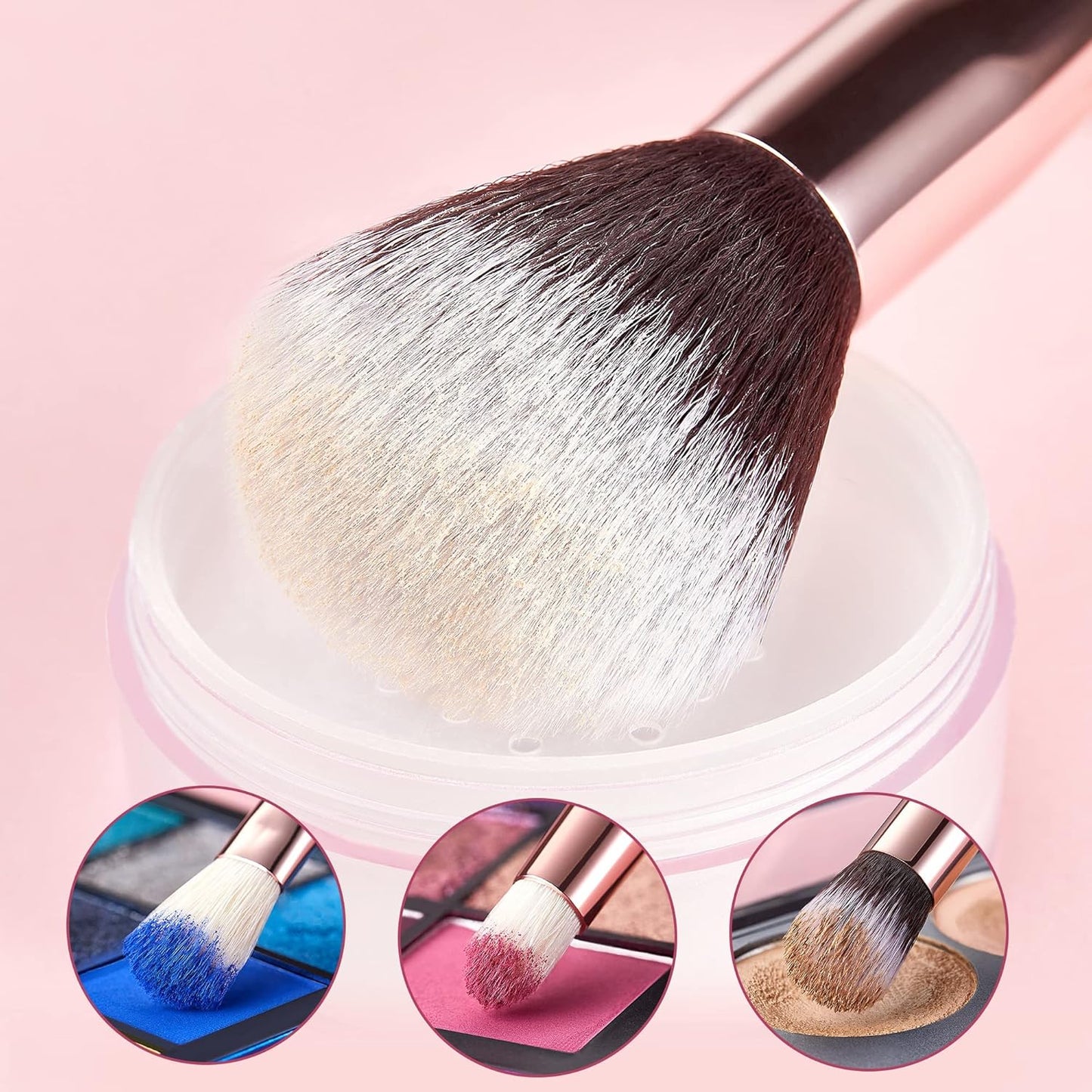 Jessup Brand 25pcs Professional Makeup Brush Set Beauty Cosmetic Foundation Powder Blusher Eyeshadow Blending Natural-Synthetic Hair Brushes Set (Black/Rose Gold)