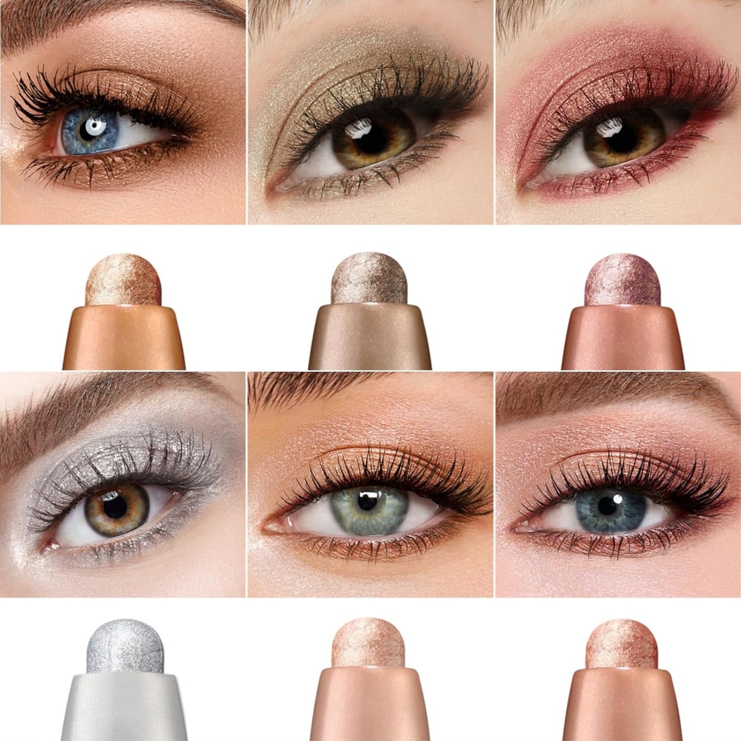 Jolilab Eyeshadow Stick Set, 2 Colors Matte Professional Bright-Colored Contouring and Highlight Eyeshadow Stick, Cream Waterproof Long Lasting High Pigmented Eye Shadow. (2, 11+12)