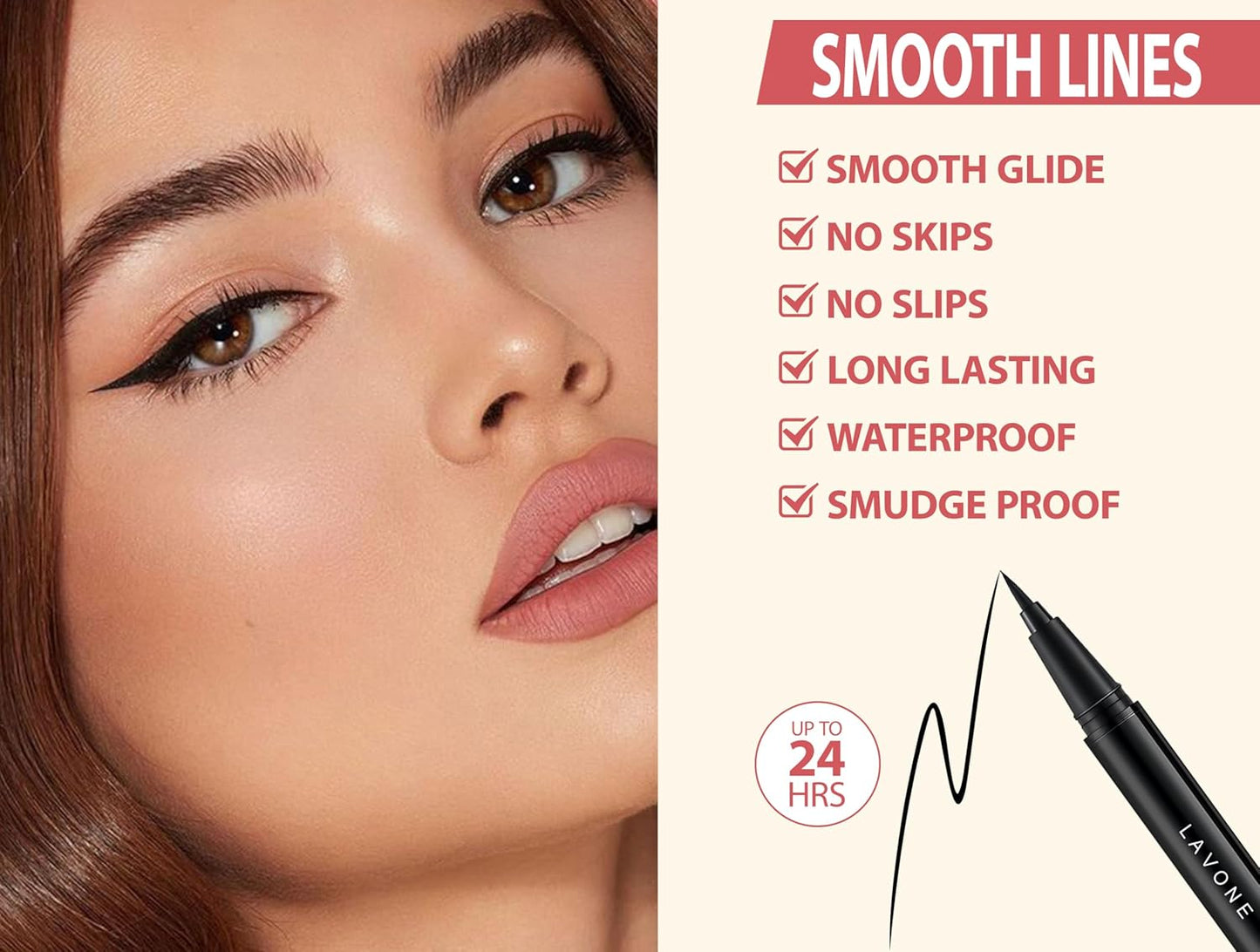 LAVONE Hair-Like Eyebrow Pen Makeup kit, Eyebrow Pencils for Women with Waterproof Microblading Eyebrow Pencil, Eyebrow Pomade, Eyeliner and Eyebrow Brush, Create Full, Natural Brows, Black