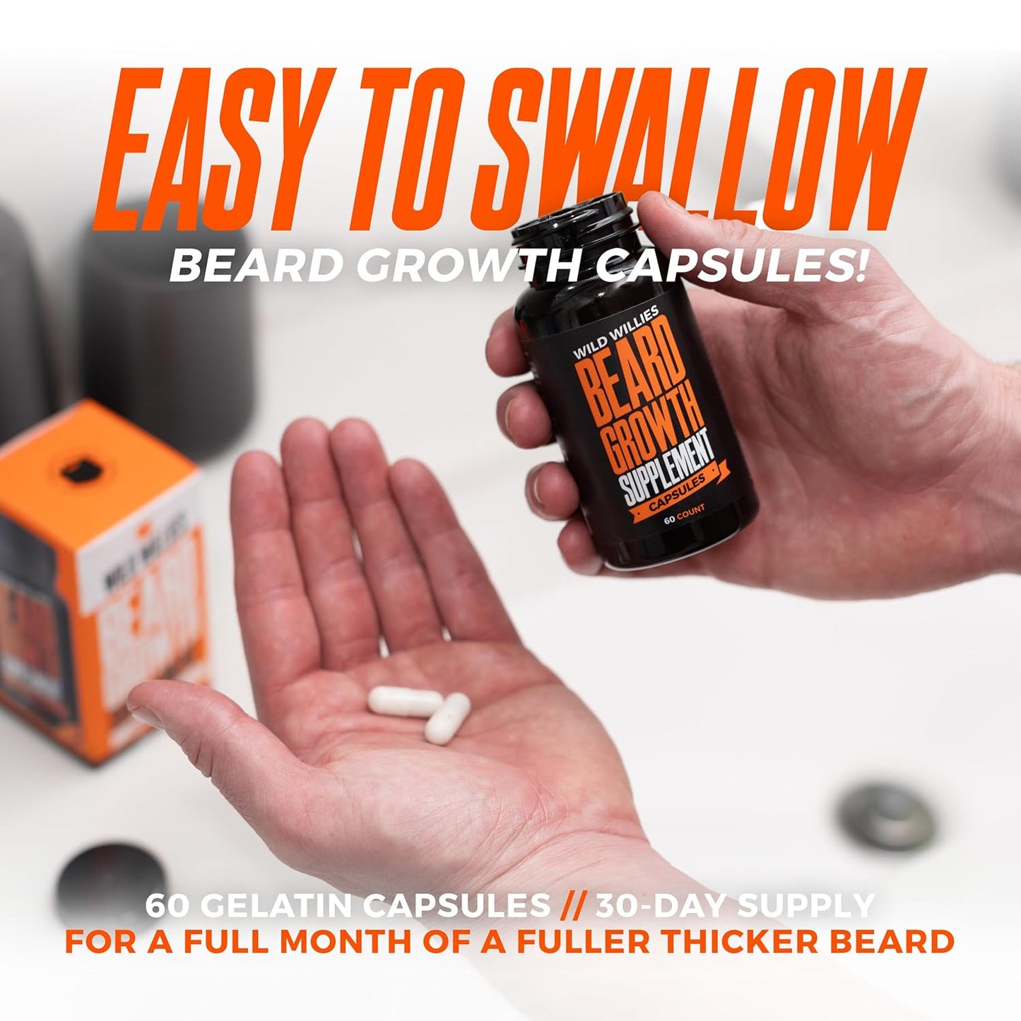 Wild Willies All-in-One Beard Growth Kit - Includes Beard Boost Serum Oil & Growth Supplement, Boar Bristle Brush - Perfect Grooming Kit for Men - Achieve Thicker, Fuller, Healthier Beard