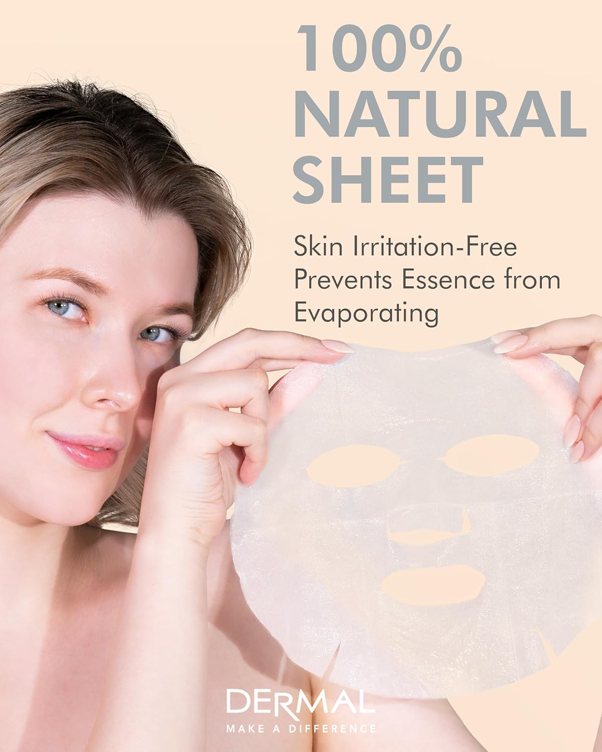 DERMAL Platinum Collagen Essence Full Face Facial Mask Sheet 23g