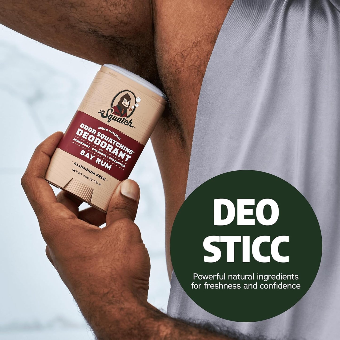 Dr. Squatch Natural Deodorant for Men - Odor-Squatching Aluminum Free - Maverick Musk & Pine Tar (2.65 oz, 2-Pack)