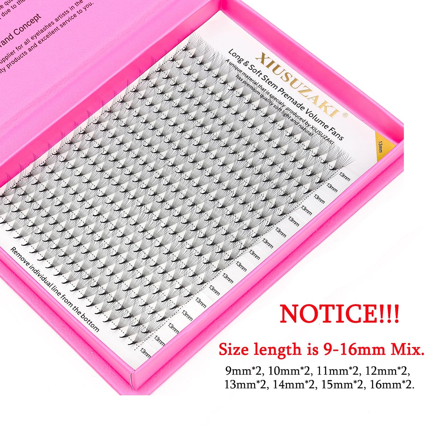 Premade Fans Eyelash Extensions 10D Volume Lash Extensions 0.07 Thickness Eyelash Extension D Curl Premade Lash Fans Mix 9-16mm Fluffy Soft Handmade Lash Fan(10D-0.07-D,9-16mm)