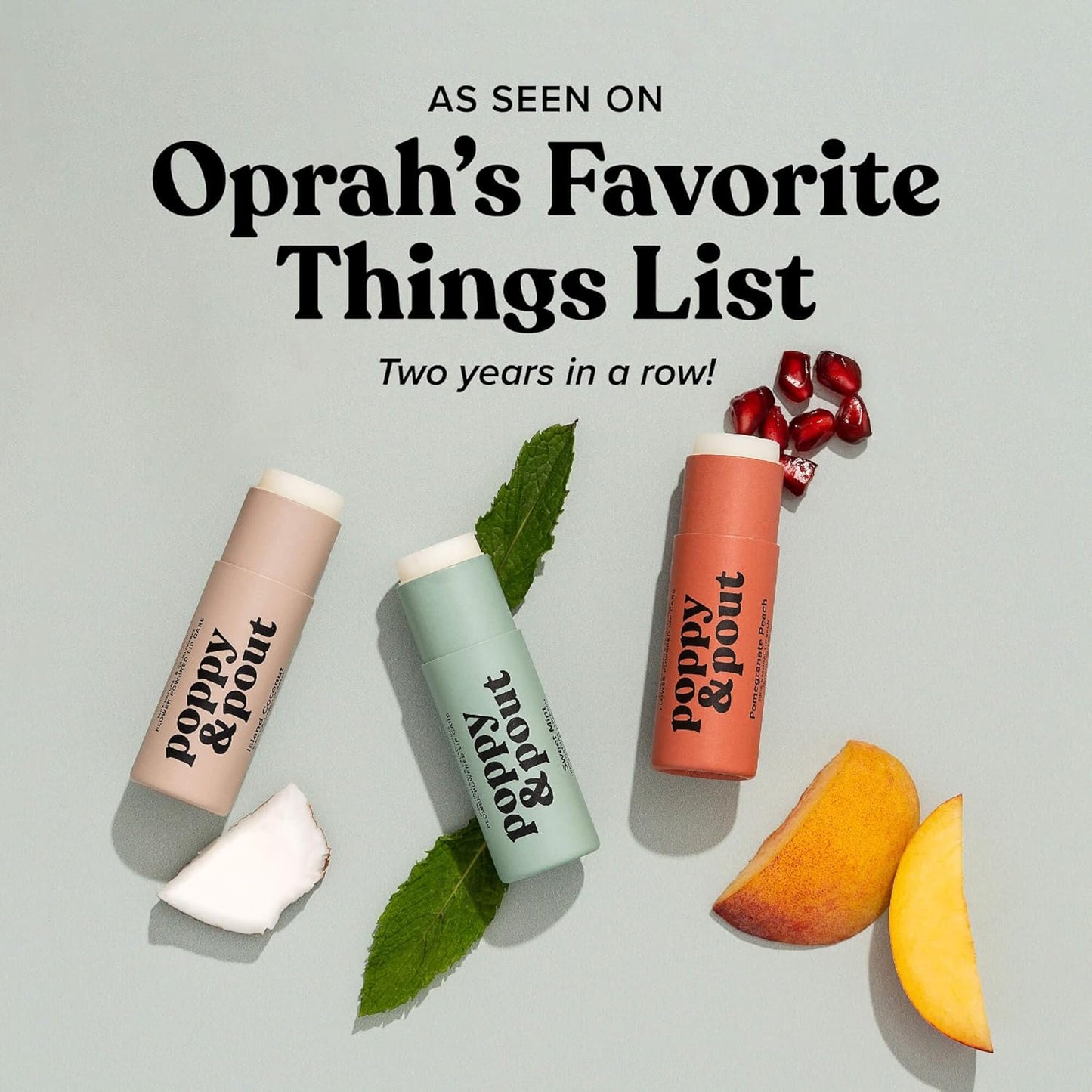 Poppy & Pout Pomegranate Peach Jumbo Lip Balm | All Natural Lip Balms & Moisturizers | Hydrates with Beeswax, Vitamin E, Organic Coconut Oil | Cruelty-Free | Lip Balm in Recyclable Cardboard Tube