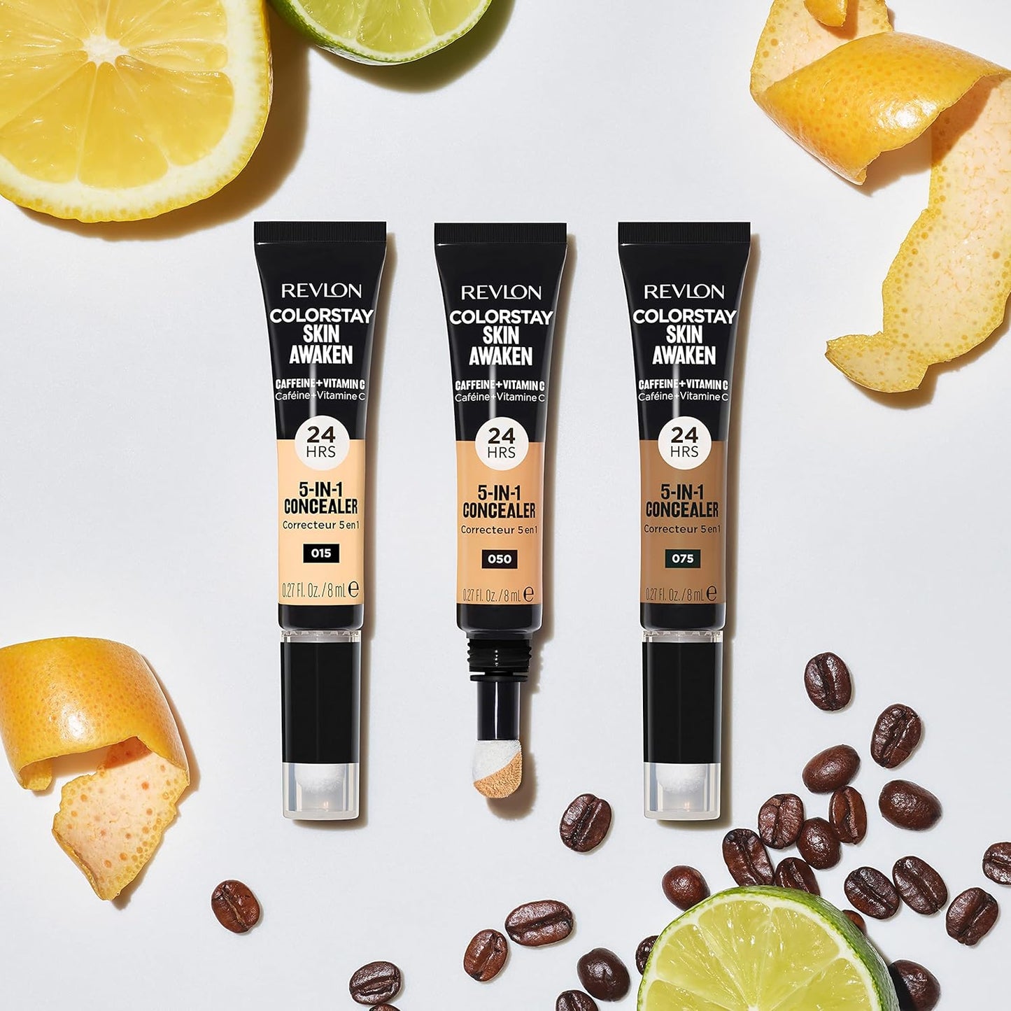 Revlon ColorStay Skin Awaken 5-in-1 Concealer, Lightweight, Creamy Longlasting Face Makeup with Caffeine & Vitamin C, For Imperfections, Dark Circles & Redness, 078 Truffle, 0.27 fl oz