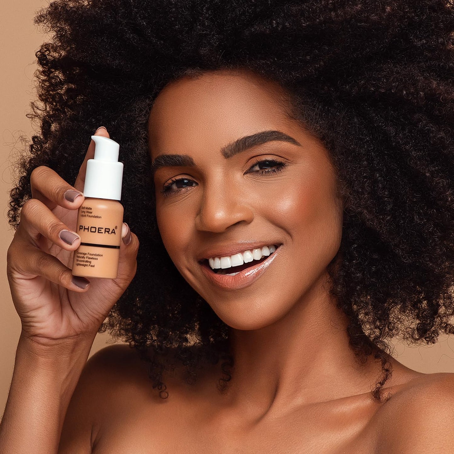 Hilareco PHOER Foundation, 1 pcs-105- Sand, Full Coverage Concealer, 30ml, Matte Liquid Foundation, Cruelty-free, Vegan Guarantee