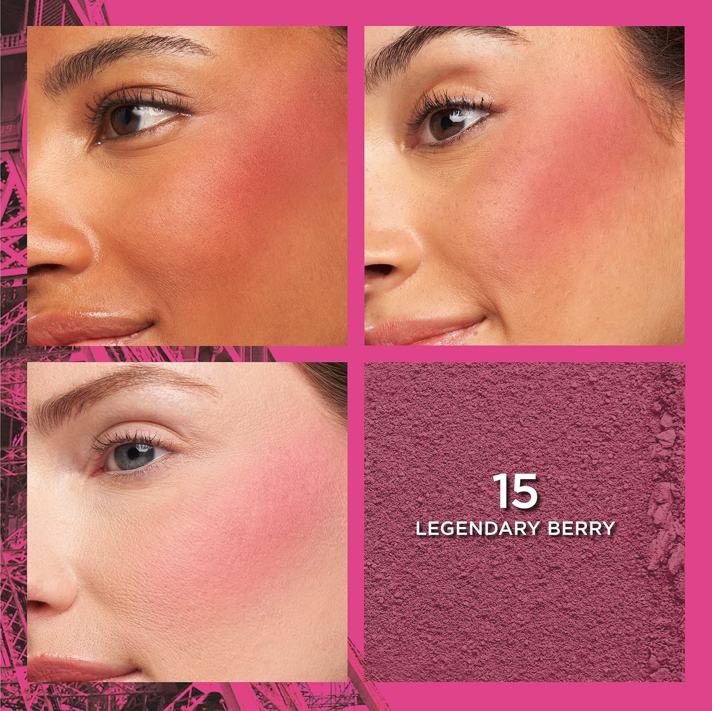 L'Oreal Paris Infallible Up to 24H Fresh Wear Soft Matte Blush, Blendable, Long-Lasting and Waterproof Cheek Make Up, Legendary Berry 15, 0.31 Oz