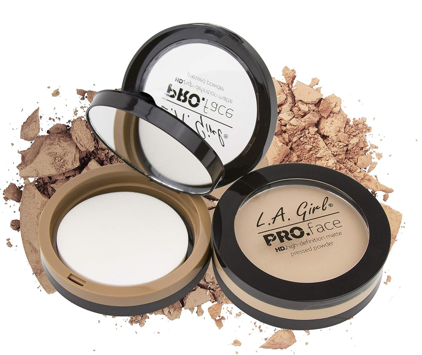 L.A. Girl Pro Face HD Matte Pressed Powder, Creamy Natural, 0.25 Ounce (Pack of 3) (GPP604)